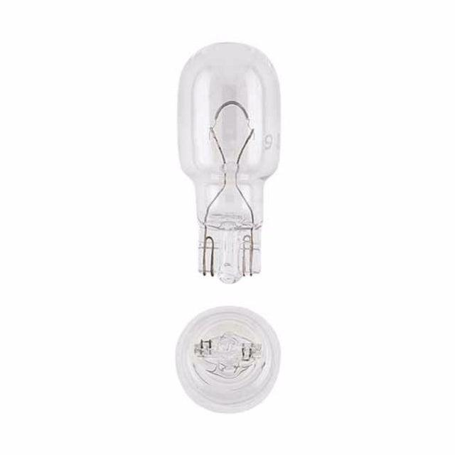 Narva Globe 12V 21CP T-15mm wedge bulbs, pack of 10, for reliable automotive signaling and interior lighting.