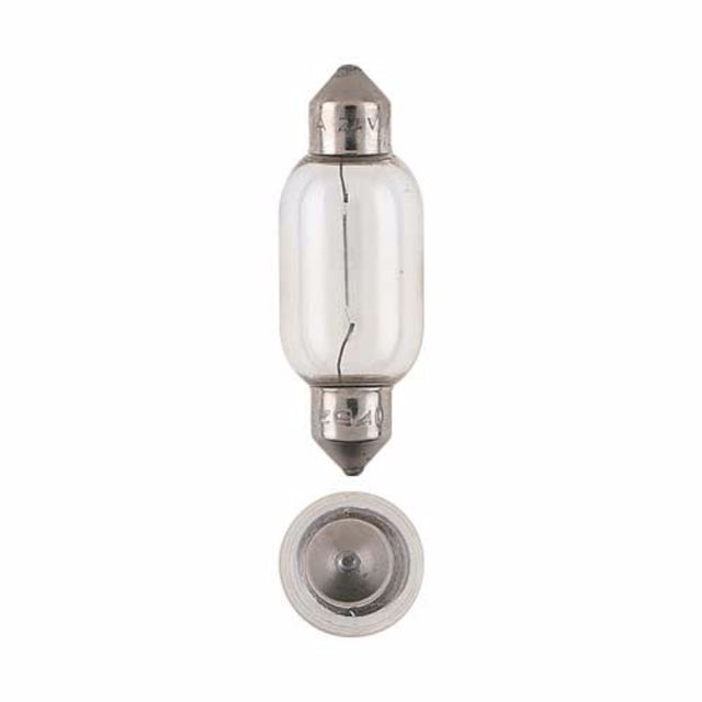 Narva 24V 18W incandescent globes, 15x41mm, pack of 10, ideal for automotive and industrial lighting applications.