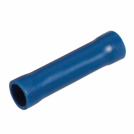 Narva blue cable joiner for 4mm wires, flared vinyl design, 14 pack, ideal for secure and insulated electrical connections.