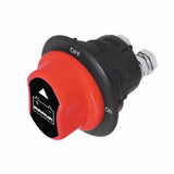 Compact rotary battery switch, 45mm round, for passenger cars & light trucks, with easy turn knob & high current ratings.