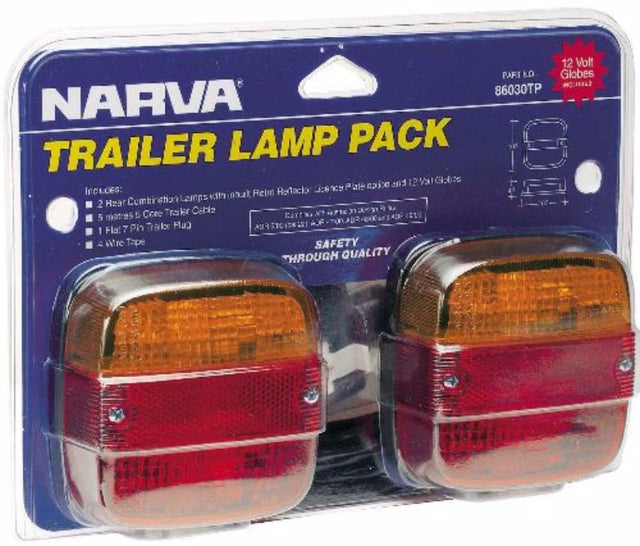 Premium Trailer Lamp Kit with two durable rear lamps, 7 pin plug, and 6M cable for enhanced towing safety and visibility.