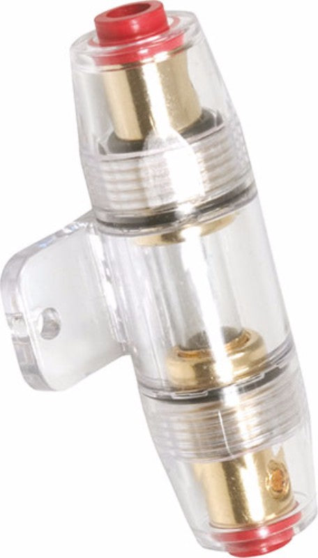 Agu Inline Fuse Holder for 4ga/8ga cables, featuring waterproof grommets, anti-loosening screws, and gold plated fittings.