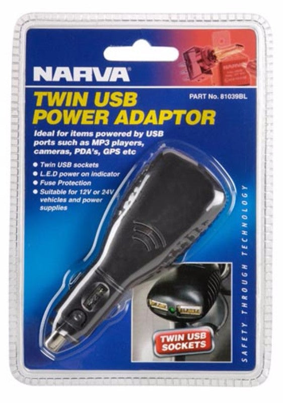 Narva - Power Acc 12-24v Usb Twin