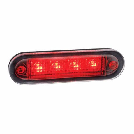 High-efficiency red LED lamp for 10-30V vehicles, enhancing visibility and style with durable, impact-resistant design.