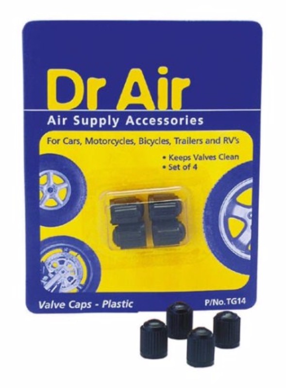 Durable nylon tire valve caps pack of 4, designed to protect valves and maintain tire pressure for cars and bikes.