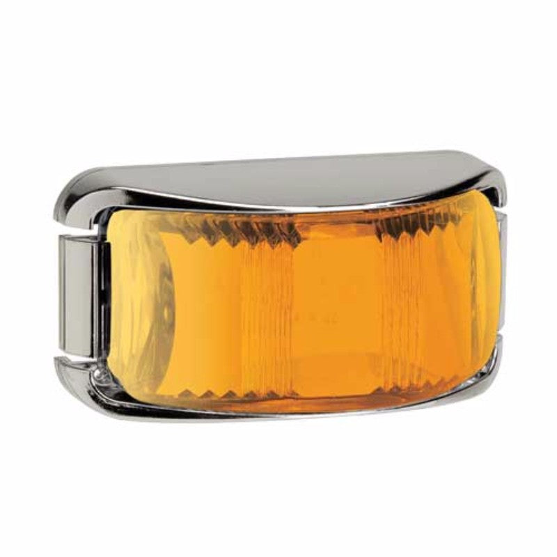 Compact Narva LED amber light with durable lens, suitable for 12V/24V, enhances vehicle safety and visibility.