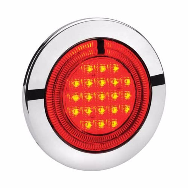 Narva LED 56 Stop Light in chrome finish, 155mm, with red LEDs for enhanced visibility and safety on vehicles.