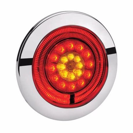 Narva LED 56 Stop Indicator, 155mm with chrome finish, bright LEDs, energy efficient, ideal for 12V and 24V applications.