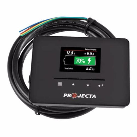 Projecta Smart Battery Monitor with LCD display for real-time battery tracking, Bluetooth connectivity, and versatile compatibility.