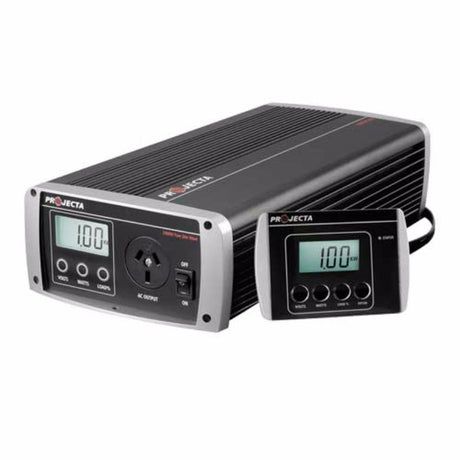 Projecta 12v 1000w pure sine inverter, ideal for RVs and boats, ensuring clean power for sensitive electronics.