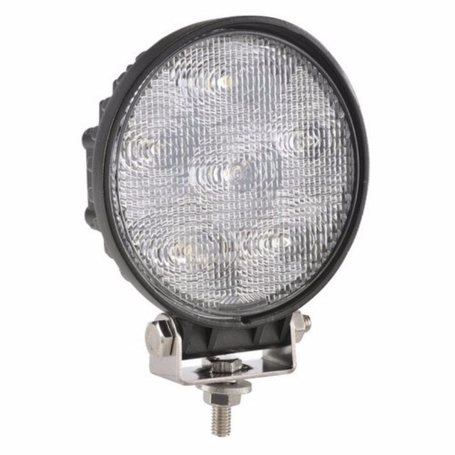 Narva 10-30V LED Round Work Lamp with IP68 seal, stainless steel mount, 950 Lumens, ideal for outdoor and vehicle lighting.