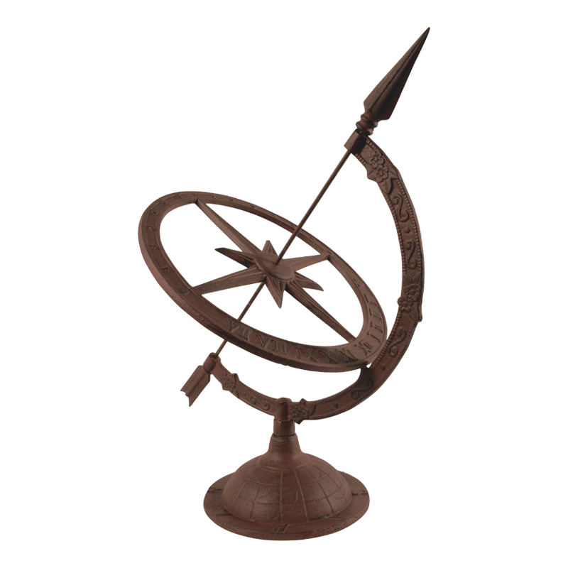 Large cast iron sundial with intricate hour indicators, perfect for enhancing any garden or outdoor space.