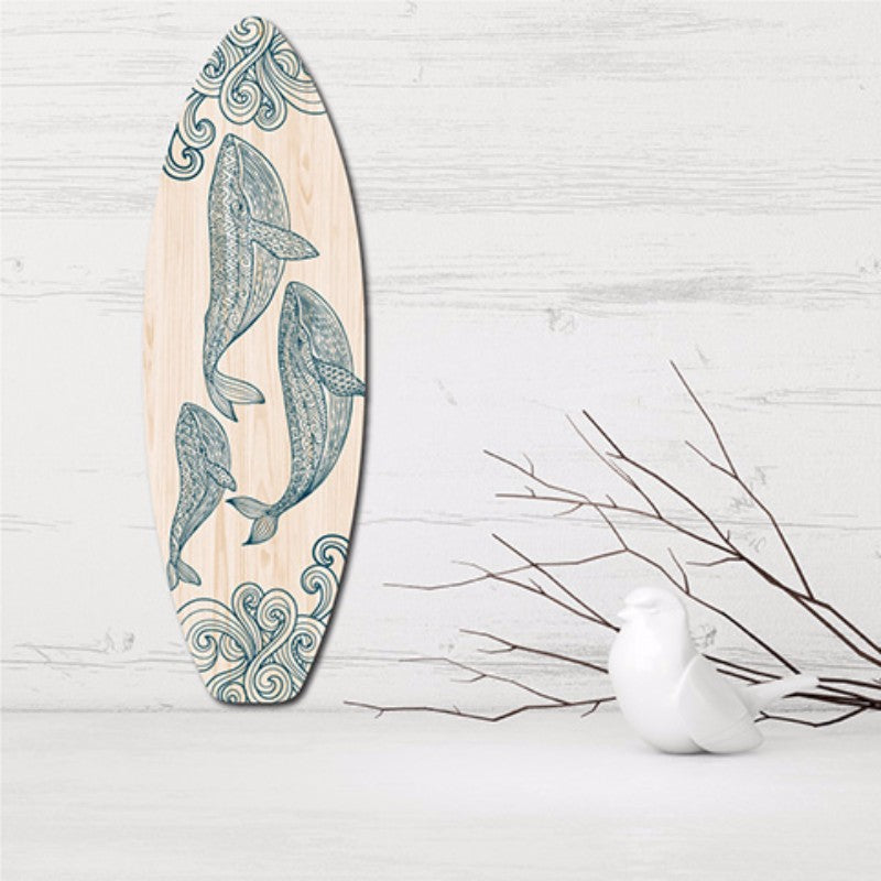 Kiwiana Wall Art featuring Tohora whale on eco-friendly pine ply, perfect for coastal-themed decor and easy hanging.