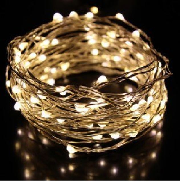 Warm white LED seed fairy lights on 10M silver wire, perfect for creating cozy atmospheres and enchanting decor.