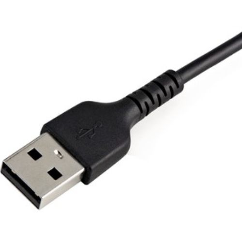 Durable 6" black USB-A to Lightning cable with strong aramid fiber, fast charging, and EMI protection for Apple devices.