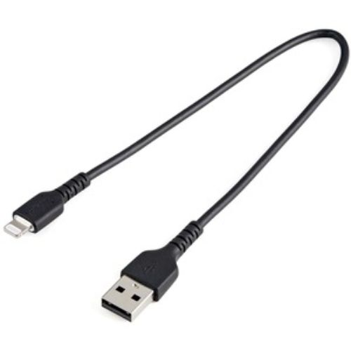 Durable USB-A to Lightning Cable - 12" (Black)