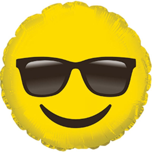 Air-filled 9-inch balloon featuring a fun emoticon with sunglasses, perfect for adding joy to celebrations and decor.