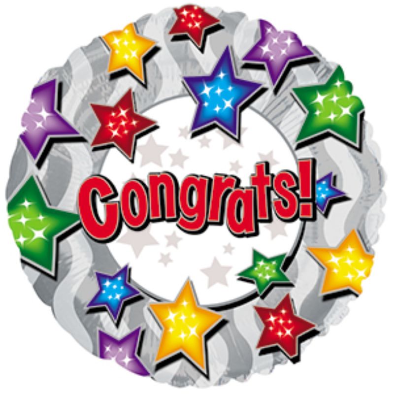 Vibrant 9-inch air-filled balloon featuring a star design, perfect for celebrating achievements and special occasions.
