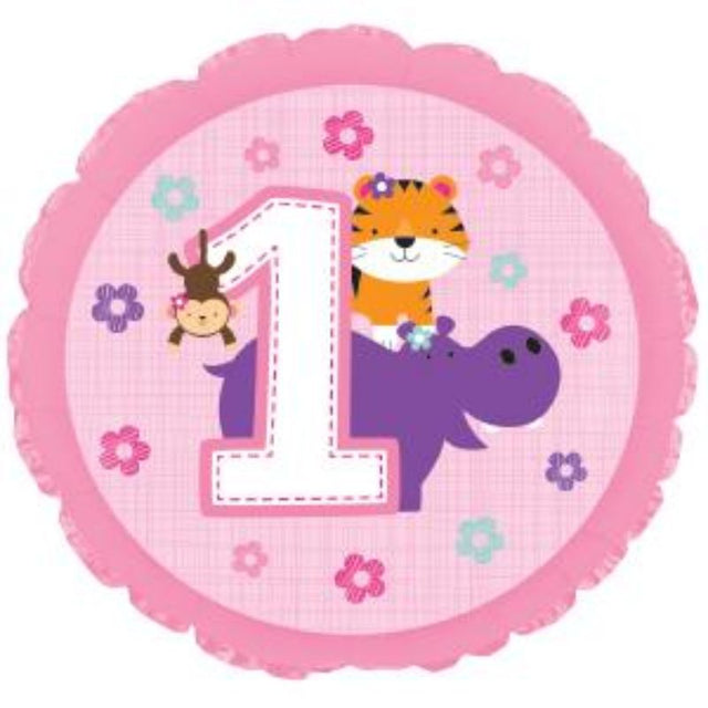 Vibrant 17" foil helium balloon with "One is Fun" message, perfect for first birthdays and cheerful celebrations.