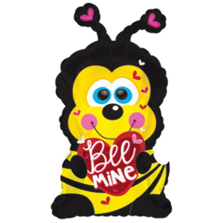 10-inch Bee Mine Minishape balloon with vibrant bee design, perfect for parties and celebrations, made from durable materials.