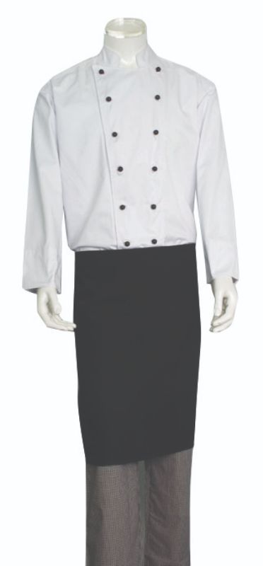 Sleek black 72cm waist apron with a minimalist design, perfect for chefs and home cooks for style and functionality.