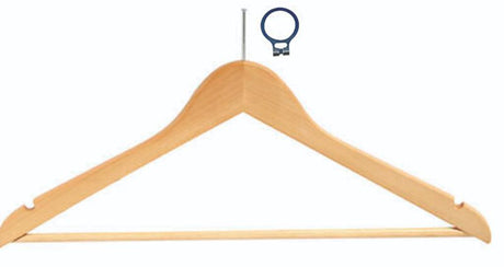 Pilferproof wooden coat hanger designed for durability, elegance, and secure garment storage in any closet.