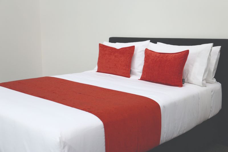 Elegant 245cm Harakeke Red runner, durable and stylish, perfect for enhancing home decor in any space.