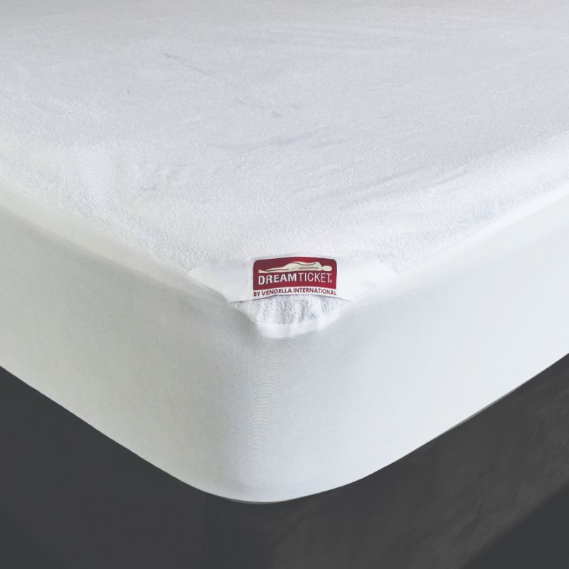 Dreamticket Waterproof Mattress Protector in Super King, soft terry-towelling, moisture-proof, and snug-fitting for ultimate comfort.