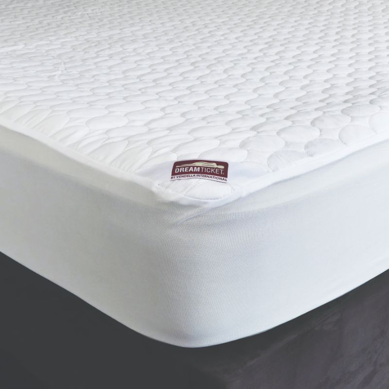 Duo Plus Mattress Protector in white, king size, eco-friendly, 100% waterproof, noiseless, with luxurious oval quilting for comfort.