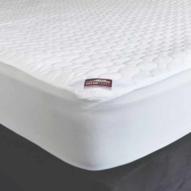 Duo Plus Mattress Protector in white, eco-friendly, waterproof, with oval quilting for comfort, fits Californian King beds.