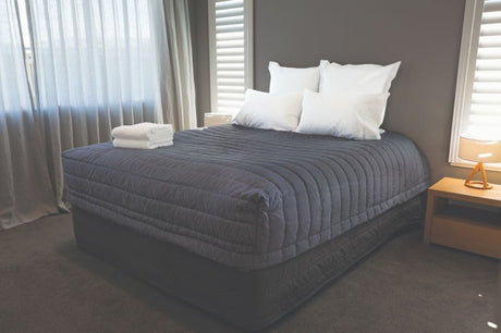 Midnight cover sheet for queen beds, lightweight, stylish double-sided design for a modern bedding upgrade.