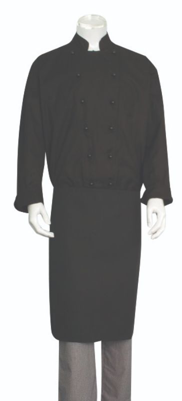 Stylish black chef jacket in size S, crafted from breathable fabric for comfort and professional appearance in the kitchen.