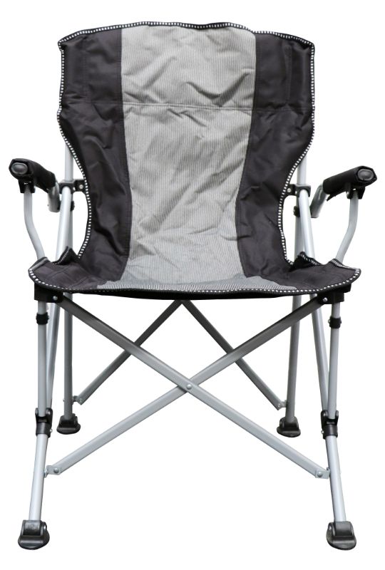 Deluxe Folding Chair in waterproof denim, lightweight and compact for camping, picnics, and outdoor activities.