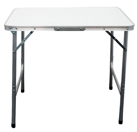 Lightweight folding campers table, 80cm W x 70cm D x 60cm H, ideal for outdoor dining and camping adventures.