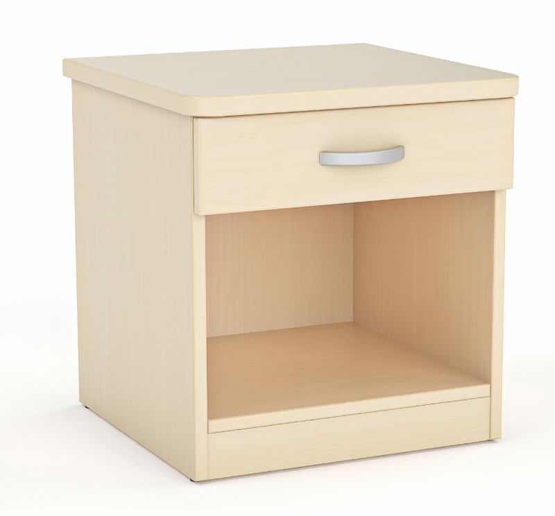 Bristol Bedside Cabinet in Tawa finish, featuring durable design and smooth drawer operation, ideal for modern bedrooms.