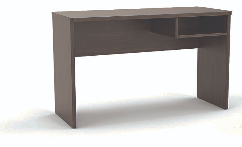 Elegant dark oak desk with a laptop shelf, 125cm wide, perfect for home offices or study areas.