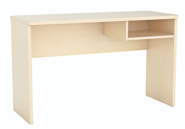 Bristol 125cm desk in Nordic Maple with integrated laptop shelf, sleek design, ideal for minimalist workspaces.