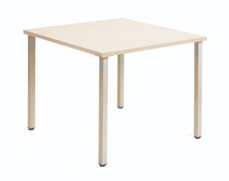 Stylish 90cm Nordic Maple dining table with durable E1 board top and sleek powder-coated steel legs, perfect for small spaces.