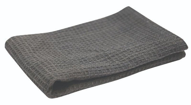 Charcoal cotton dish cloth, 35x35cm, highly absorbent, soft, fast-drying, durable, ideal for eco-friendly cleaning.