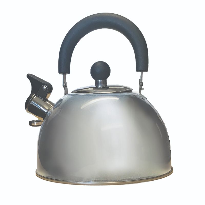 Stainless steel Whistling Kettle with 2.5L capacity and ergonomic handle, perfect for brewing tea and coffee safely.