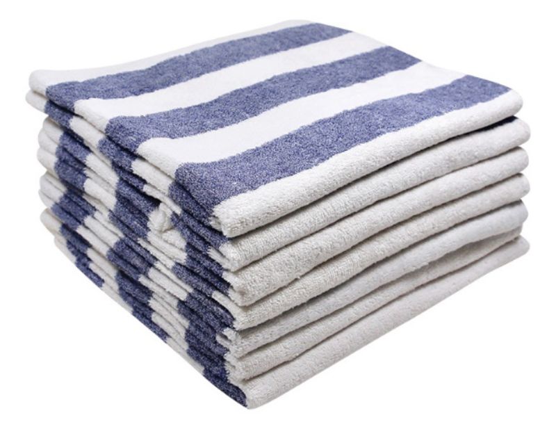 Navy and white Splash Pool Towel, 152cm, soft, absorbent, quick-drying, ideal for poolside and beach use.