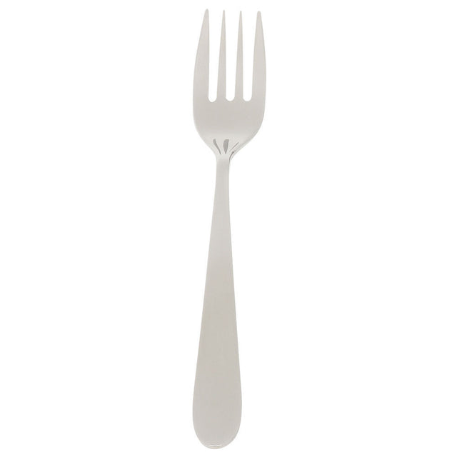 Elegant stainless steel fruit fork with mirror-polished finish and embossed frame, perfect for all dining occasions.
