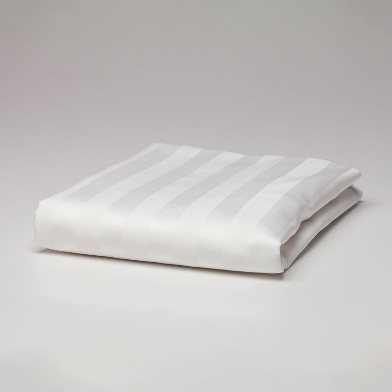 Luxurious diamond-patterned pillow slip with 20mm sateen stripes, crafted from soft 50% polyester and 50% cotton blend.