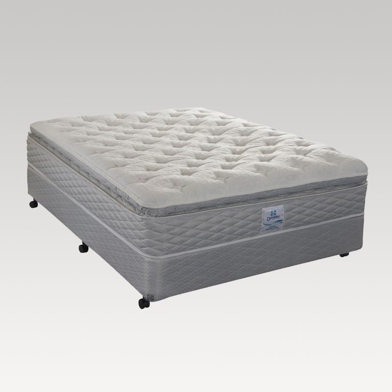 Luxurious Sealy Monarch Euro Top Bed Set featuring memory foam, quilted wool, 68cm height, and fire retardant fabric for ultimate comfort.