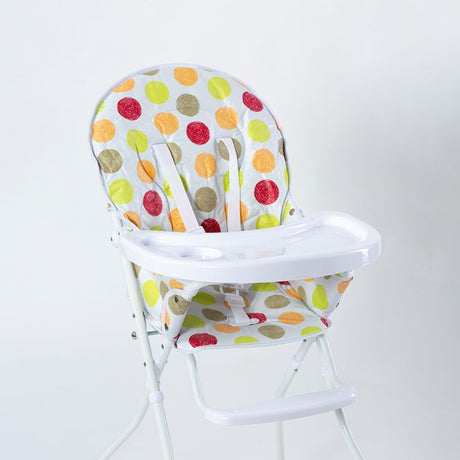 Lightweight Baby Highchair with safety harness, stain-resistant fabric, and compact design for easy storage and portability.