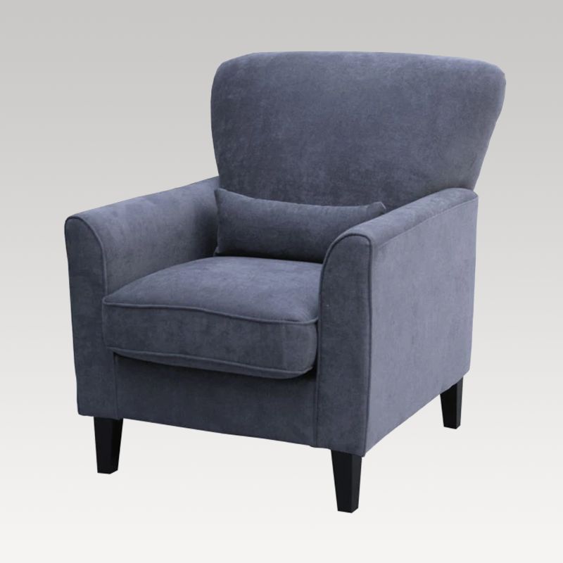 Stylish Monique Merivale Chair with high back, available in Newsprint and Mid-grey, perfect for modern living spaces.