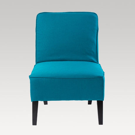 Stylish teal accent chair with Finland timber frame, machine-washable cover, ideal for modern living spaces.