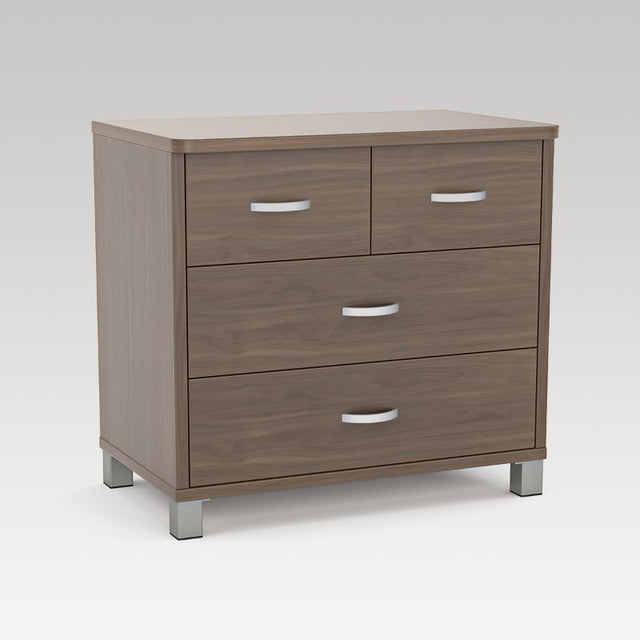 Elegant dark oak 4 drawer cabinet offering ample storage for home or office, perfect for modern and classic decor.