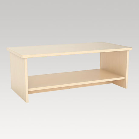 Nordic Maple coffee table with magazine rack, robust design, and sleek PVC edging for style and durability.