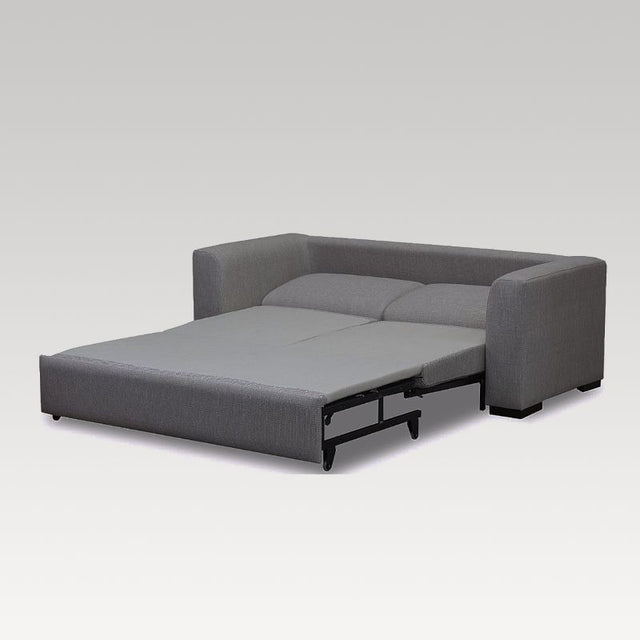 Modern Mantra Sofa Bed in neutral shade, transforming from stylish sofa to cozy bed with pullout mechanism and inner-sprung mattress.